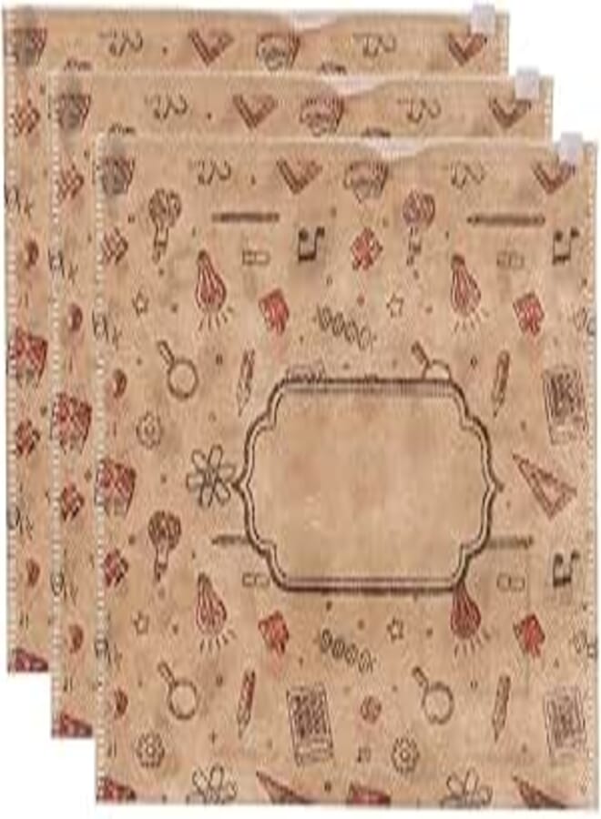 3A A4-17333 Fabric A4 File with Zipper Tractor 3 Pieces - Beige
